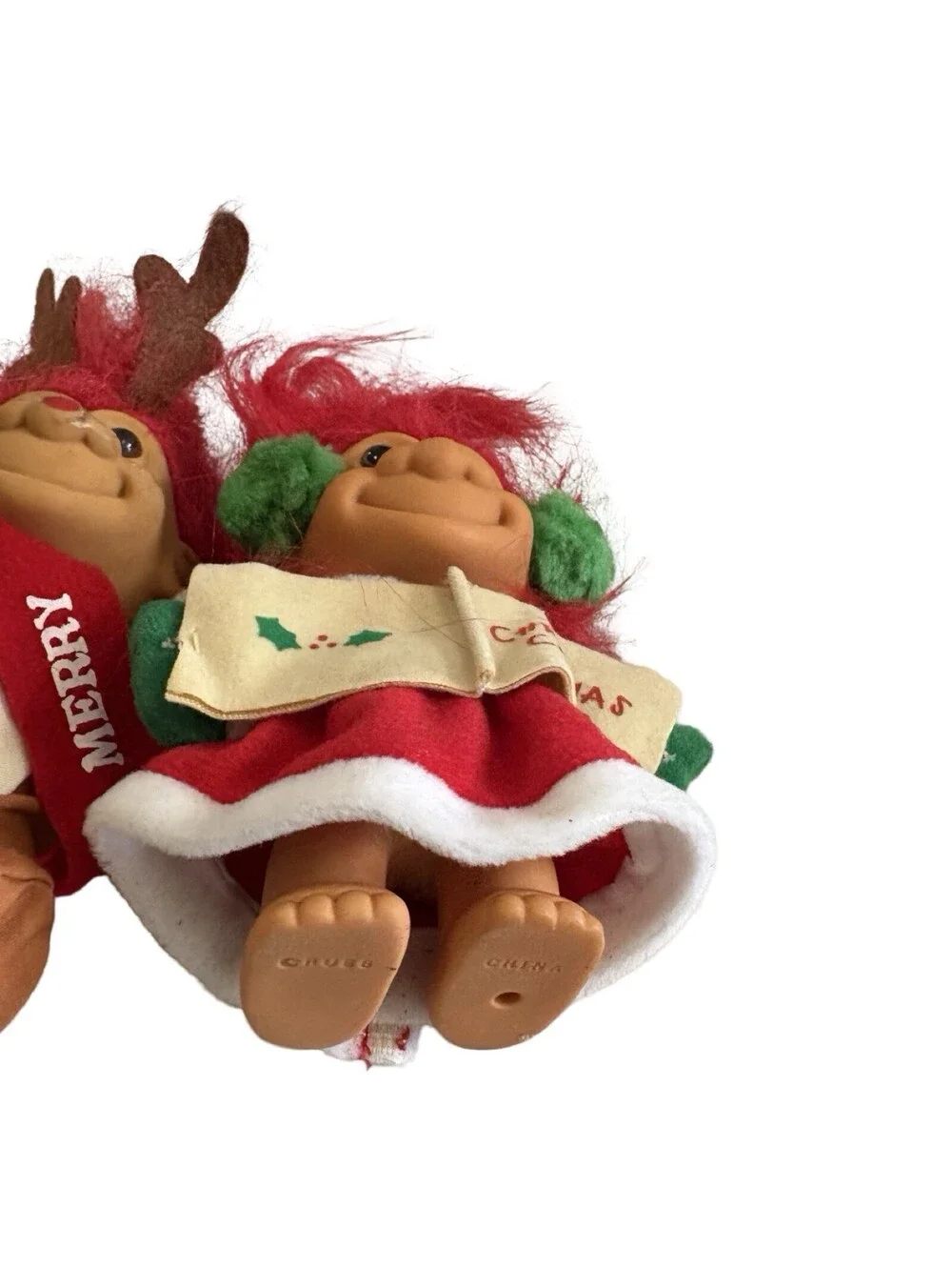 Vintage Russ Christmas Carol Trolls For Holiday Decoration . Used Trolls.